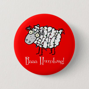 Baaa Humbug Christmas Button