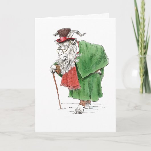 Baaa, Humbug! Ebeneezer Scrooge Goat Karte (Vorderseite)