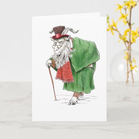 Baaa, Humbug! Ebeneezer Scrooge Goat Karte (Gelbe Blume)