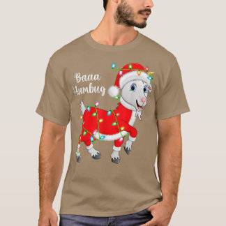 Baaa Humbug Goat Lover Xmas Lights Santa Goat Chri T-Shirt