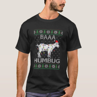 Baaa Humbug Ziege Weihnachtsmannmütze Weihnachtsbe T-Shirt