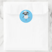 Baaa llerina runder aufkleber (Tasche)