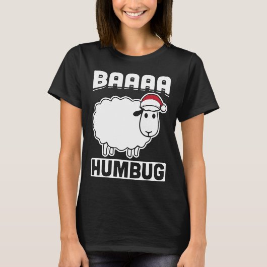 Baaaa Humbug Funny Sheep Anti Xmas Scrooge Grumpy T-Shirt (Vorderseite)