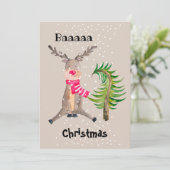 Baaaa Weihnachtswasserschmuck Feiertagskarte (Stehend Vorderseite)