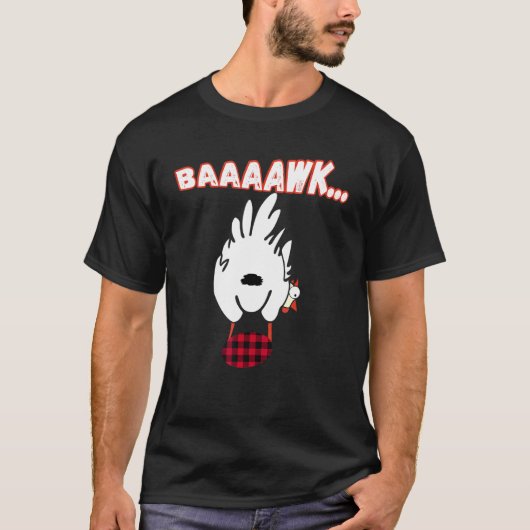 Baaaawk Büffel-Karo Ei Huhn T-Shirt (Vorderseite)