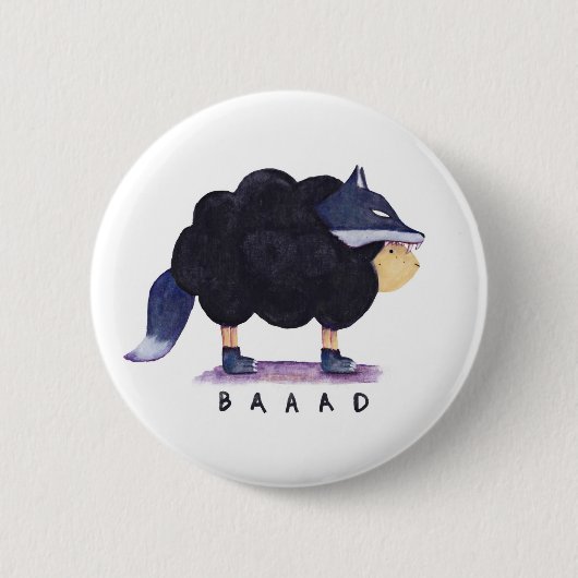 "Baaad Baaad schwarze Schaf-" Knopf Button (Vorderseite)