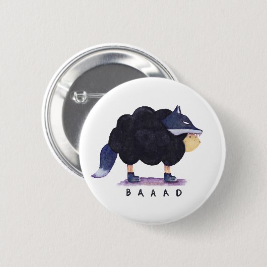 "Baaad Baaad schwarze Schaf-" Knopf Button (Vorne & Hinten)