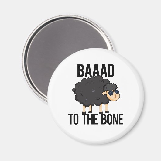 Baaad zum Knochen-Funny Black Sheep Puff Magnet (Vorderseite/Rückseite)