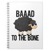 Baaad zum Knochen-Funny Black Sheep Puff Notizblock (Vorderseite)