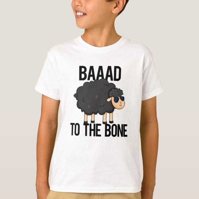 Baaad zum Knochen-Funny Black Sheep Puff T-Shirt (Vorderseite)