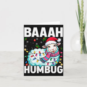 Baaah Humbug Schaf Weihnachtsbeleuchtung Lustig An Karte