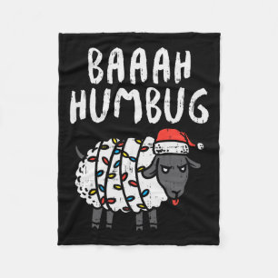Baaah Humbug Schaf Xmas Lichter Spaß Anti Weihnach Fleecedecke