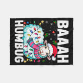 Baaah Humbug Sheep Xmas Lights Funny Anti Christma Fleecedecke (Vorderseite (Horizontal))