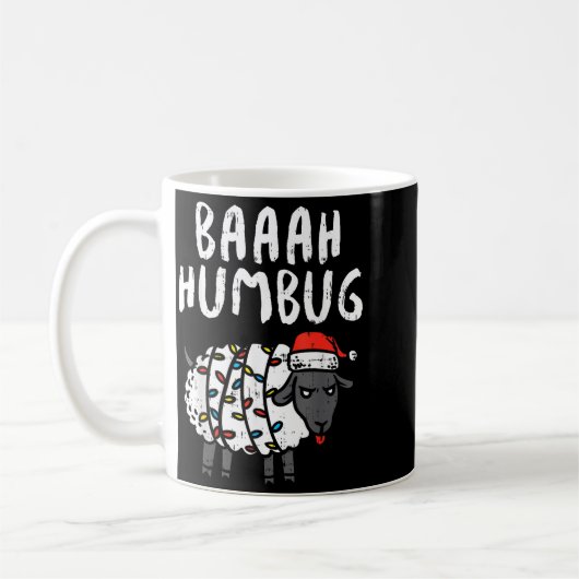 Baaah Humbug Sheep Xmas Lights Funny Anti Christma Kaffeetasse (Links)