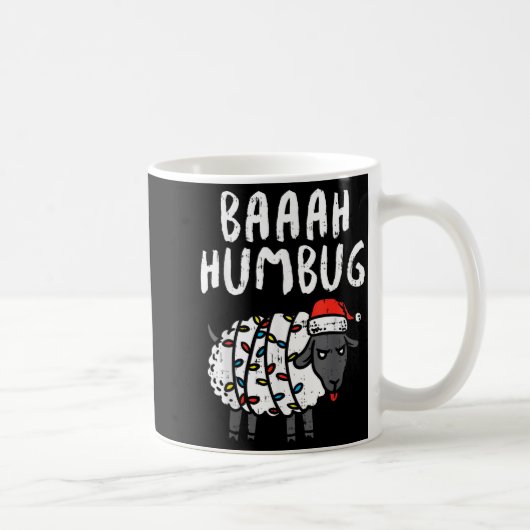 Baaah Humbug Sheep Xmas Lights Funny Anti Christma Kaffeetasse (Rechts)