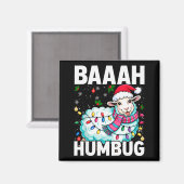 Baaah Humbug Sheep Xmas Lights Funny Anti Christma Magnet (Vorderseite/Rückseite)