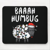 Baaah Humbug Sheep Xmas Lights Funny Anti Christma Mousepad (Vorne)