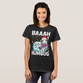 Baaah Humbug Sheep Xmas Lights Funny Anti Christma T-Shirt (Vorne ganz)