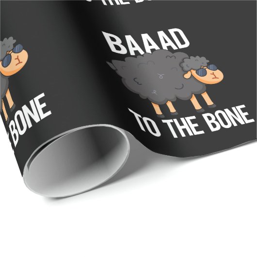 Baad to Bone Funny Black Sheep Puff Dark BG Geschenkpapier (Rolleneckpunkt)