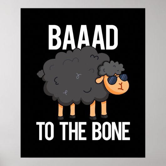 Baad to Bone Funny Black Sheep Puff Dark BG Poster (Vorne)