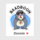 Baadboon Funny Bad Baboon Pun Aufkleber (Blatt)