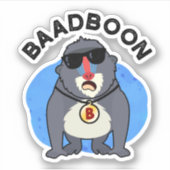 Baadboon Funny Bad Baboon Pun Aufkleber (Vorderseite)