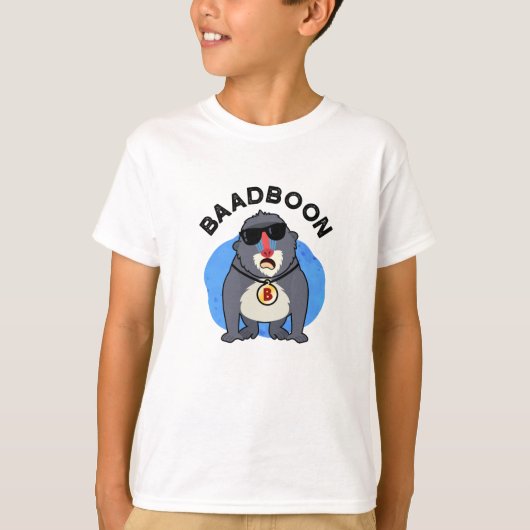 Baadboon Funny Bad Baboon Pun T-Shirt (Vorderseite)