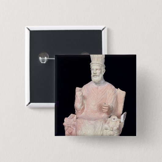 Baal Hammon gesetzt auf seinem Thron Button (Vorne & Hinten)