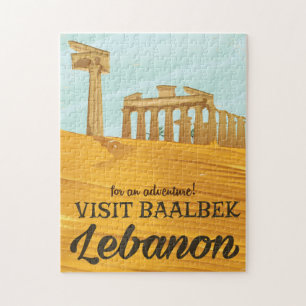 Baalbek Temple Libanon Vintage Reiseplakat Postc Puzzle