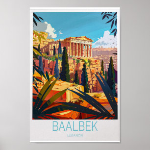 Baalbek Travel Poster - libanesische Mauer