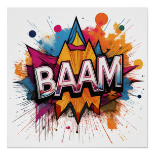 Baam Comic Sound Effect - Fett und spielerisch  Po Poster