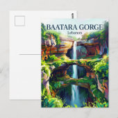 Baatara-Schlucht-Wasserfall Libanon Postkarte (Vorne/Hinten)