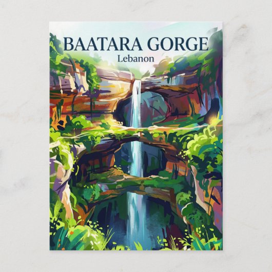 Baatara-Schlucht-Wasserfall Libanon Postkarte (Vorderseite)