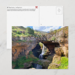 Baatara Wasserfall, Libanon Reise-Postkarte Postkarte