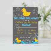 Baath Time Rubber Ducky Geburtstag Einladung (Stehend Vorderseite)
