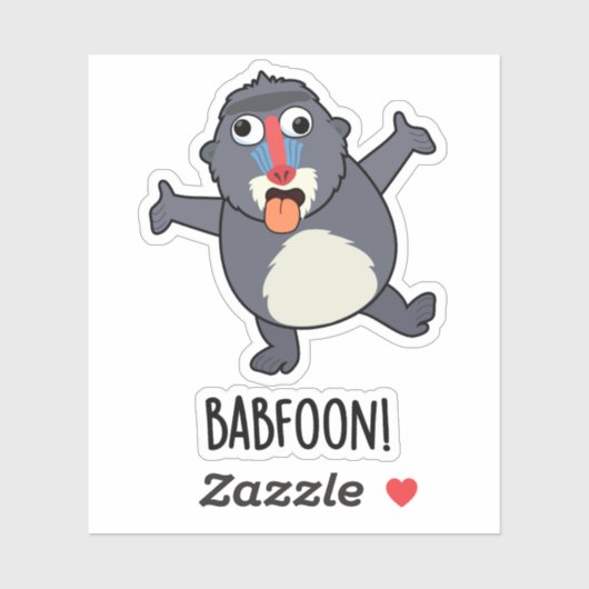 Bab-foon Funny Baffoon Baboon Pun Aufkleber (Blatt)