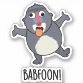 Bab-foon Funny Baffoon Baboon Pun Aufkleber (Vorderseite)