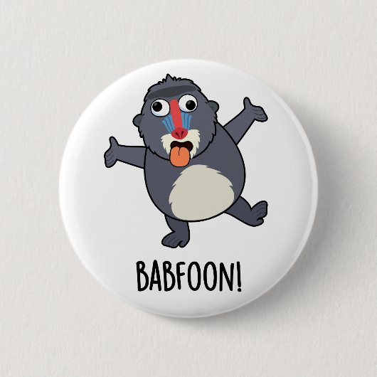 Bab-foon Funny Baffoon Baboon Pun Button (Vorderseite)