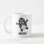 Bab-foon Funny Baffoon Baboon Pun Kaffeetasse (Links)