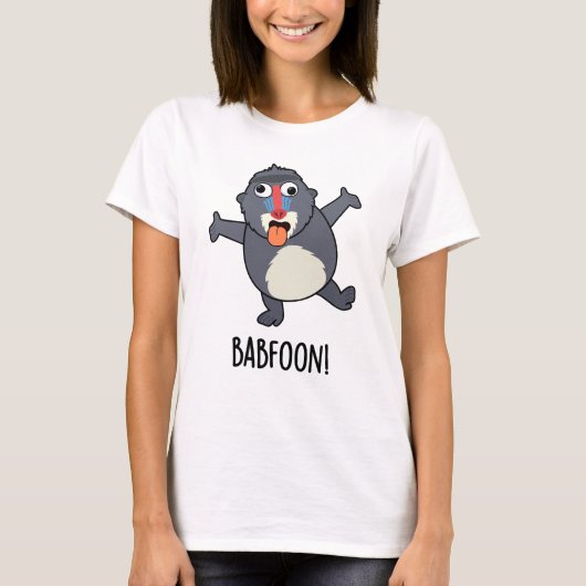 Bab-foon Funny Baffoon Baboon Pun T-Shirt (Vorderseite)