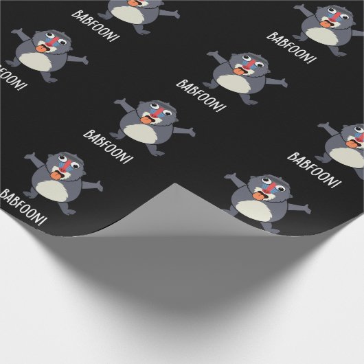 Bab-foon Funny Buffoon Baboon Pun Dark BG Geschenkpapier (Ecke)