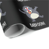 Bab-foon Funny Buffoon Baboon Pun Dark BG Geschenkpapier (Rolleneckpunkt)