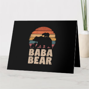 Baba Bär Vintage Retro Lustiger Vatertag 2 Junge  Karte