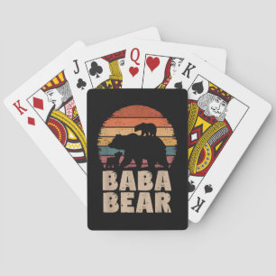 Baba Bär Vintage Retro Lustiger Vatertag Spielkarten