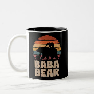 Baba Bär Vintage Retro Lustiger Vatertag Zweifarbige Tasse