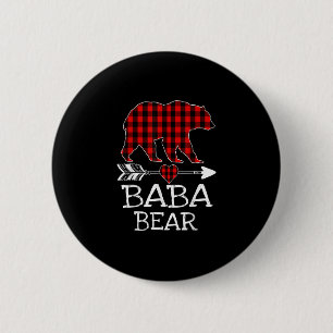 Baba Bear Red Buffalo Arrow Christmas Pajama Button