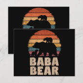 Baba Bear Vintag Retro Funny Vatertag 2 Cubs (Vorne/Hinten)
