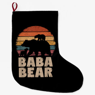 Baba Bear Vintag Retro Funny Vatertag 2 Cubs Großer Weihnachtsstrumpf