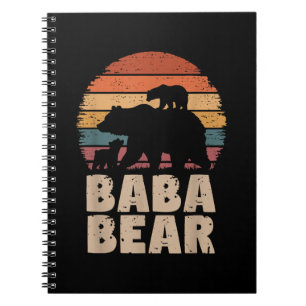 Baba Bear Vintag Retro Funny Vatertag Notizblock