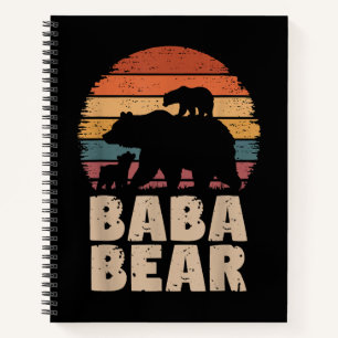 Baba Bear Vintag Retro Funny Vatertag Notizblock